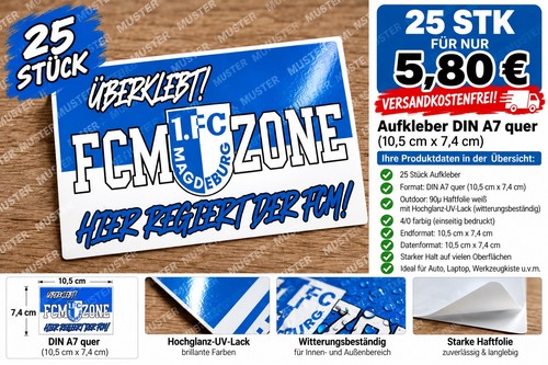 25x fcm zone aufkleber din - 25x,